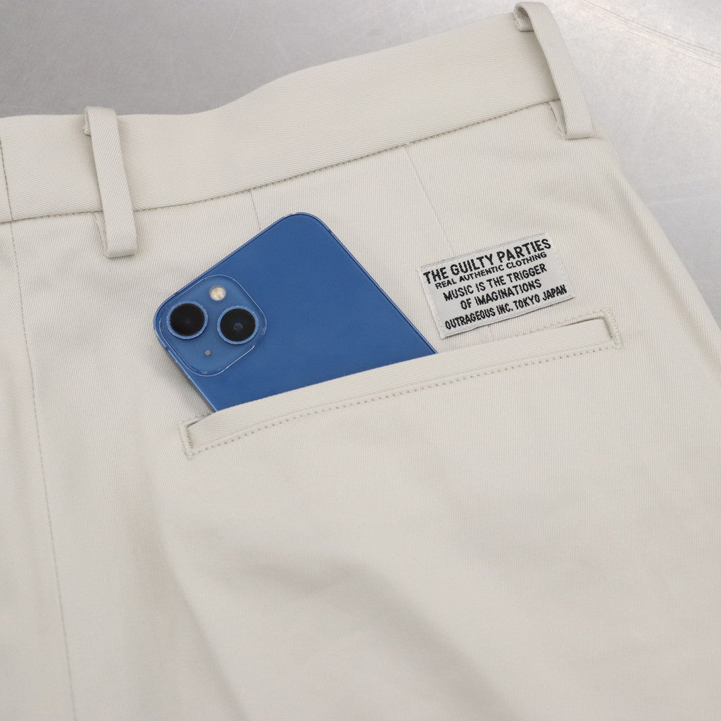 DOUBLE PLEATED CHINO TROUSERS #WHITE [23FW-WMP-PT01]