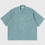 Dobby Plaid Open Collar S/S Shirt #Slate x Grey [SD26S-SH05]