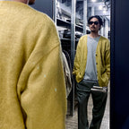 馬海毛開襟衫 - 型號 1- #黃色 [23FW-WMK-KN07]