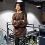 HEAVY WEIGHT CREW NECK SWEAT SHIRT -TYPE 1- #BROWN [23FW-WMC-SS02]