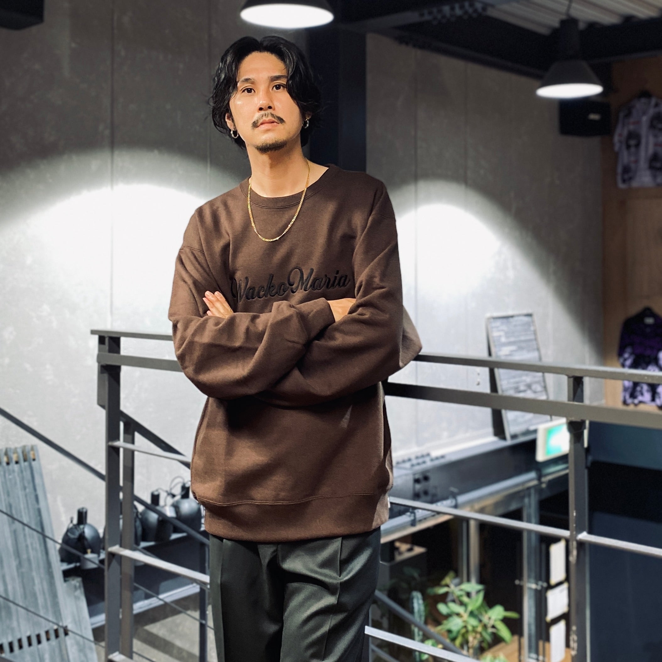 HEAVY WEIGHT CREW NECK SWEAT SHIRT -TYPE 1- #BROWN [23FW-WMC-SS02]