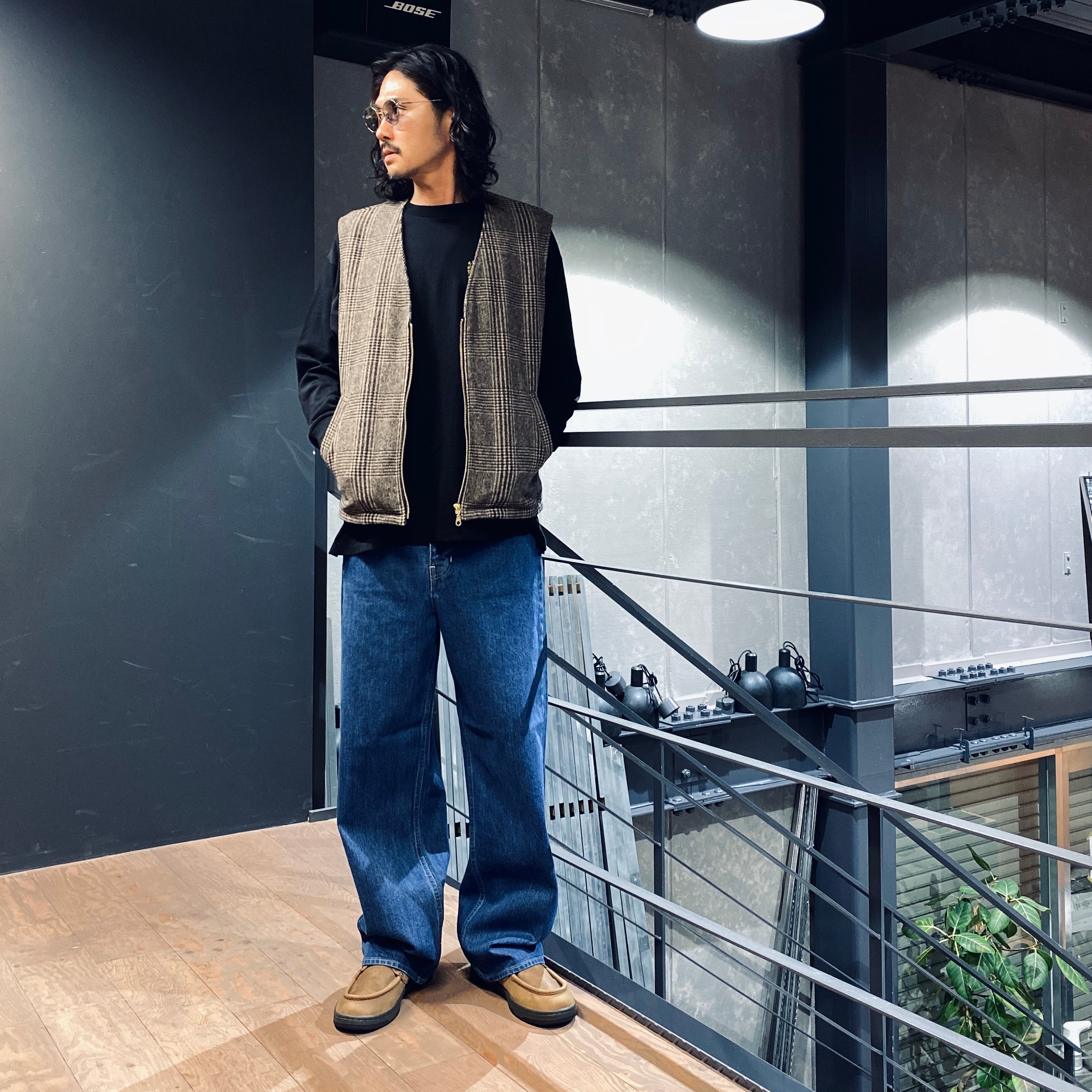 CHECK WOOL VEST #BLACK [SC2320-JK08]