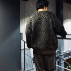 LEOPARD HEAVY MOHAIR CARDIGAN #KHAKI [23FW-WMK-KN15]