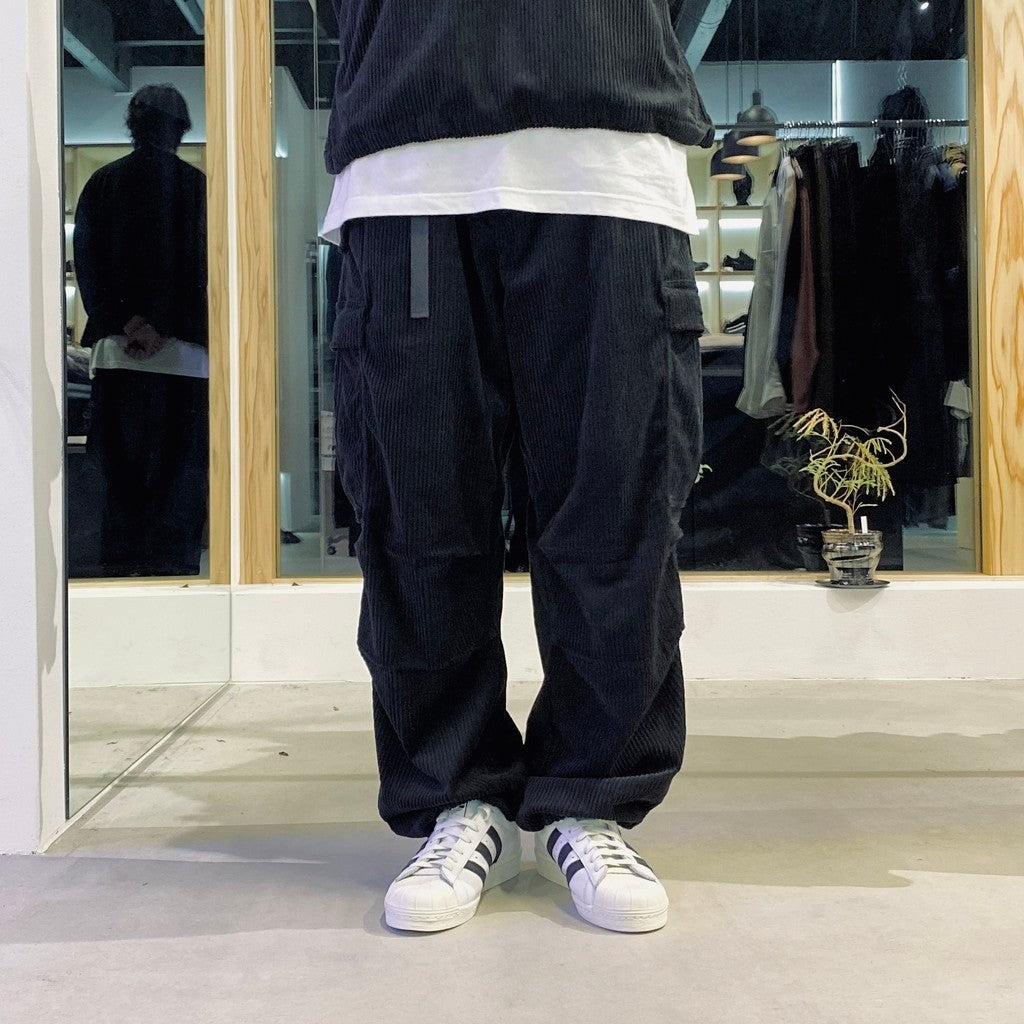EQUALIZER CORD CARGO PANTS #Black [25FW_B03]
