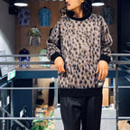 LEOPARD MOHAIR CREW NECK SWEATER -TYPE 1- #PURPLE [23FW-WMK-KN12]