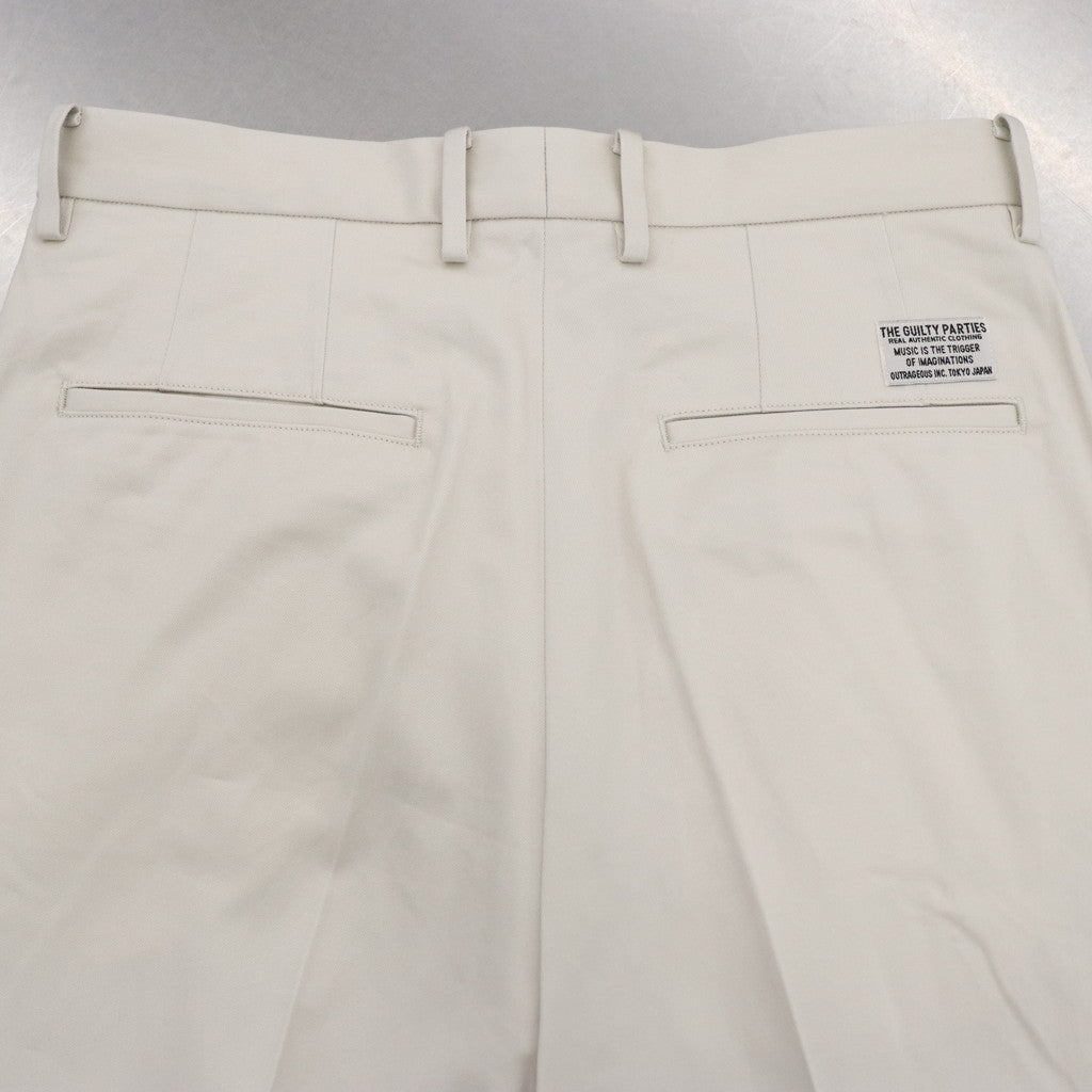 DOUBLE PLEATED CHINO TROUSERS #WHITE [23FW-WMP-PT01]
