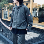 PE JERSEY ZIP HOODY #CHARCOAL [CES29CS20]