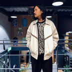 LEOPARD MOHAIR CREW NECK SWEATER -TYPE 1- #WHITE [23FW-WMK-KN12]