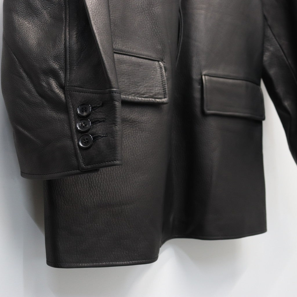 LEATHER COAT ( TYPE-2 ) #BLACK [25FW-WMO-CO04] - cocorozashi 三重