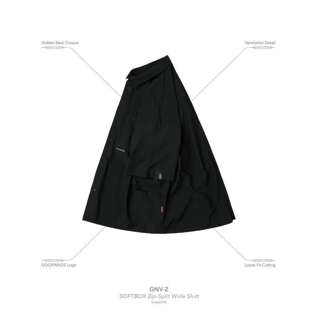 "GNV-Z" SOFTBOX 拉鍊分離寬襯衫 #SHADOW [GOOPI-25SS-JUN-02]