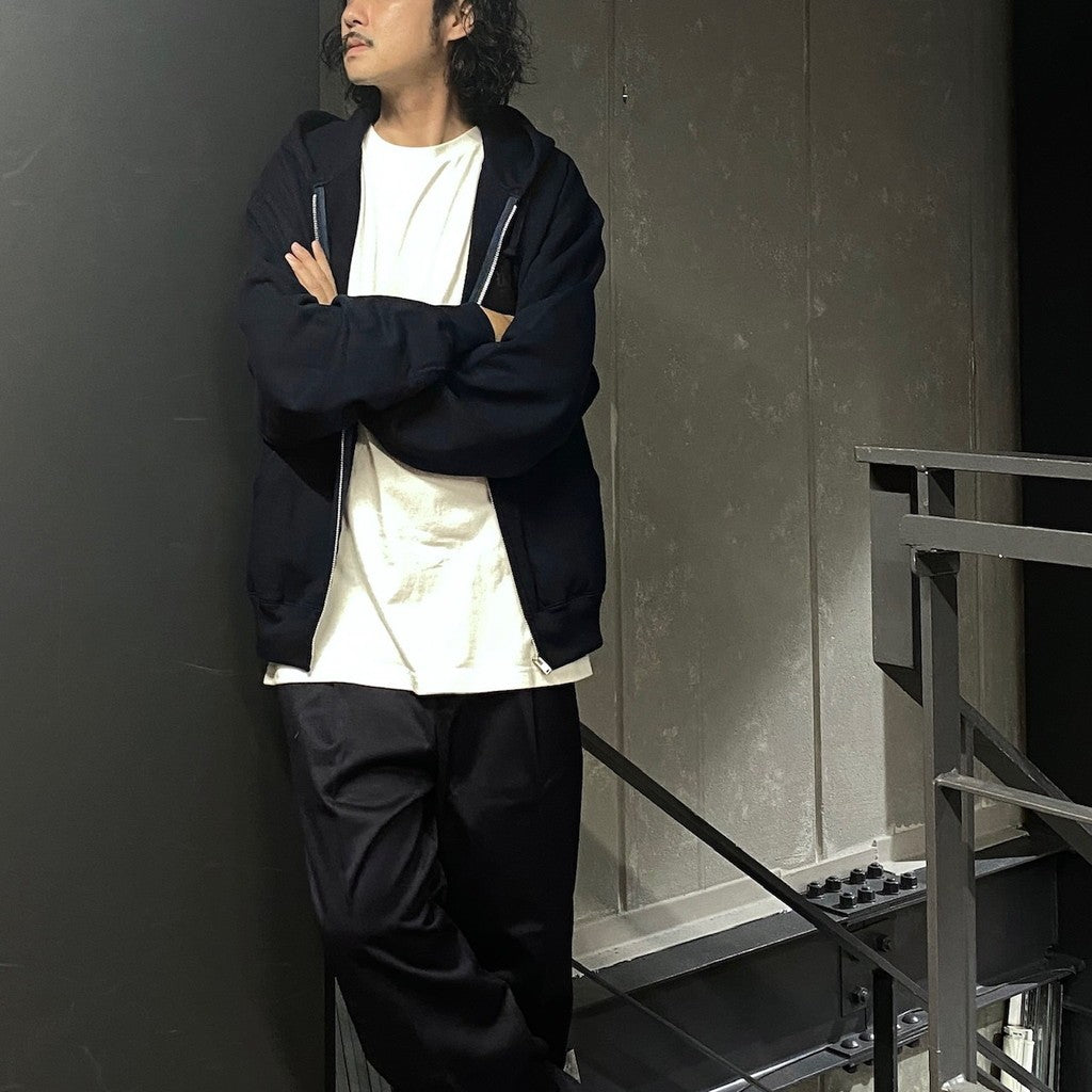 HEAVY WEIGHT FULL ZIP HOODED SWEAT SHIRT ( TYPE-2 ) #NAVY [24FW-WMC-SS02]