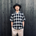 OMBRE CHECK OPEN COLLAR SHIRT S/S ( TYPE-2 ) #GRAY [26SS-WMS-OC10]