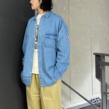 BLEACHED DENIM BIG SHIRT #INDIGO [CES26SH02]