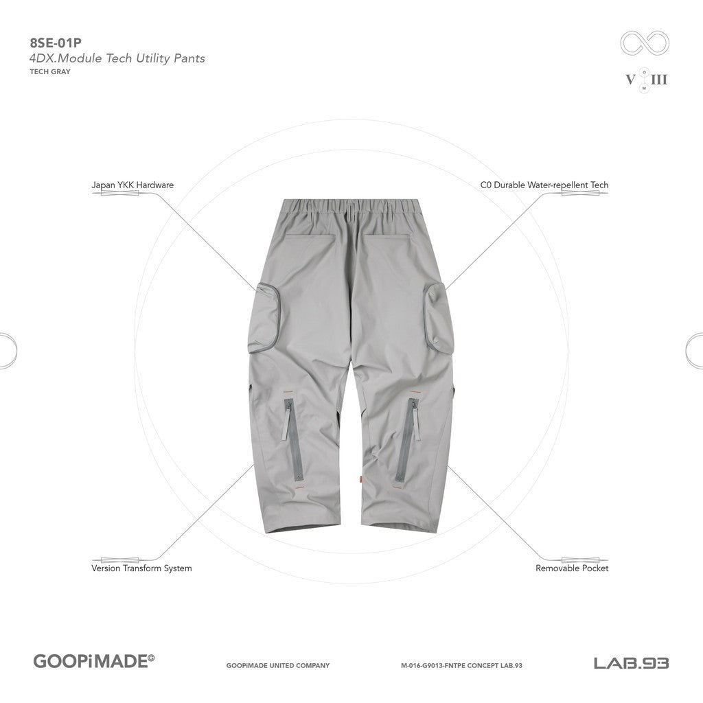 「8SE-01P」 4DX.Module Tech Utility Pants #TECH-GRAY [GOOPI-24AW-OCT-03]