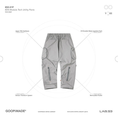 「8SE-01P」 4DX.Module Tech Utility Pants #TECH-GRAY [GOOPI-24AW-OCT-03]