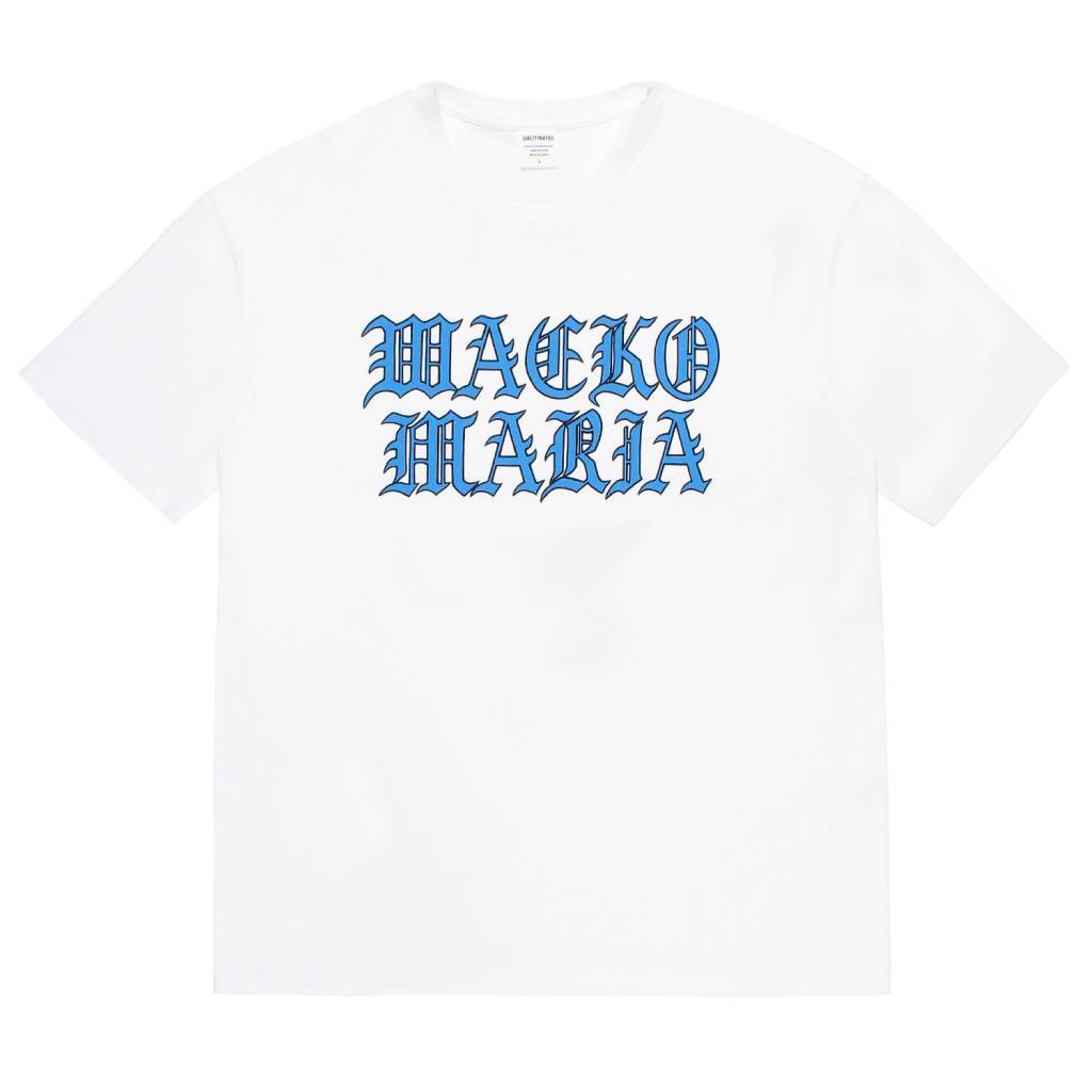 WASHED HEAVY WEIGHT CREW NECK T-SHIRT ( TYPE-12 ) #WHITE-BLUE [26SS-WMT-WT13]