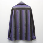 STRIPED OPEN COLLAR SHIRT L/S #PURPLE [25FW-WMS-OC07]