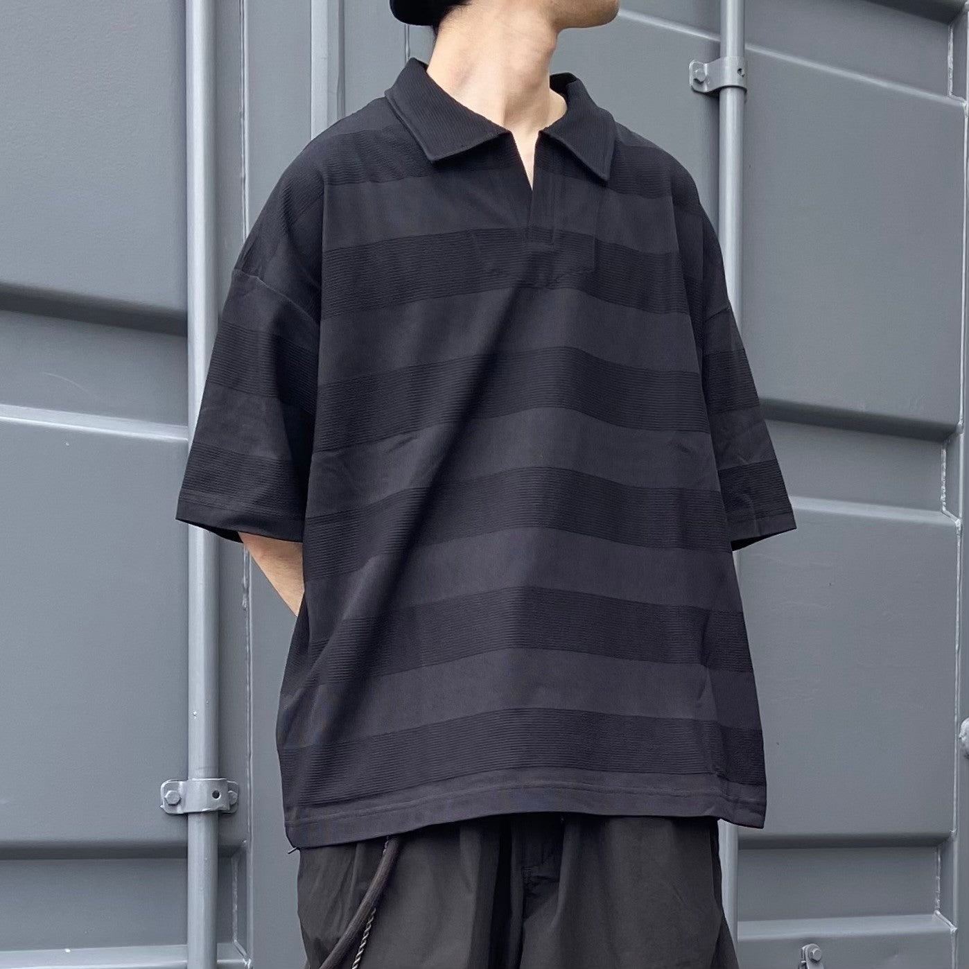 RIDGE BORDER OPEN POLO #Black [SS25-S06]