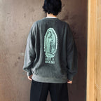 WASHED MIDDLE WEIGHT CREW NECK SWEAT SHIRT ( TYPE-3 ) #GRAY/GREEN [26FWE-WMC-SS05]