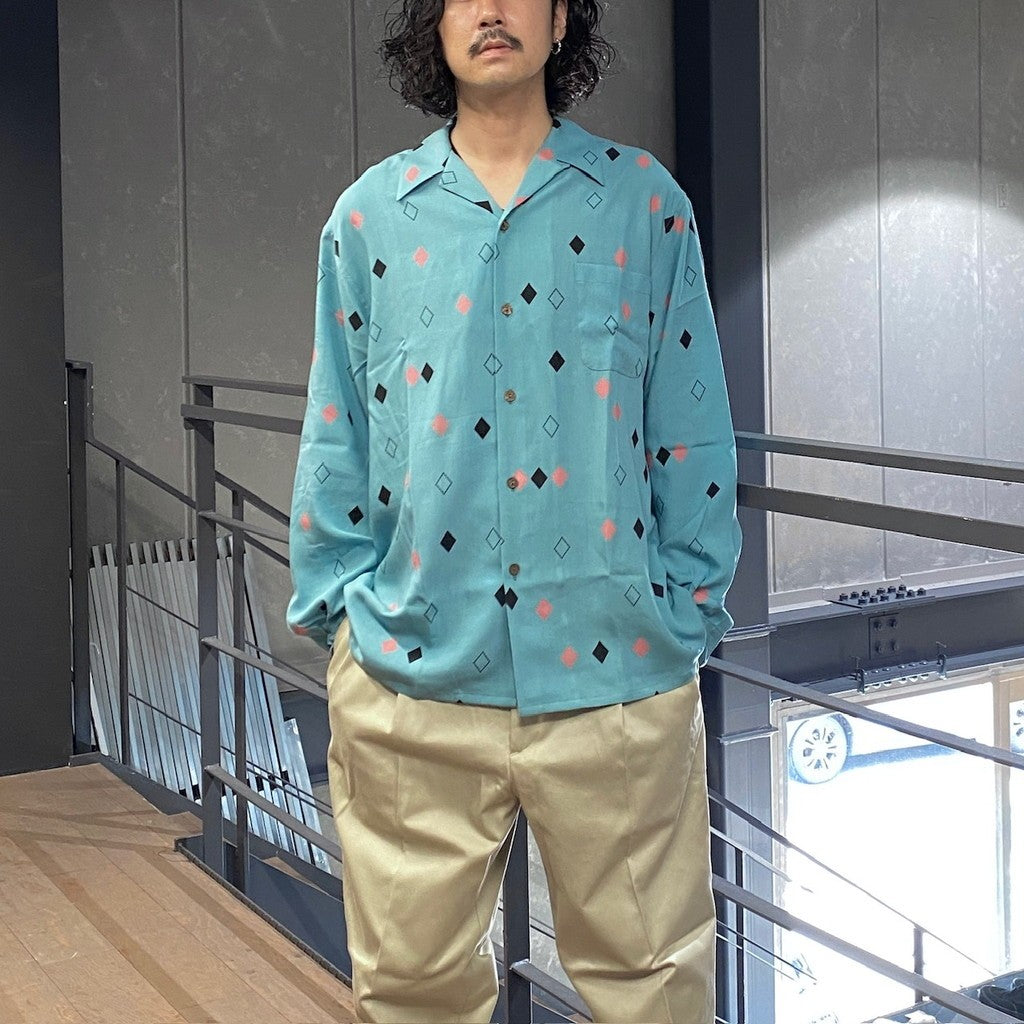 HAWAIIAN SHIRT L/S (TYPE-3) #TURQUOISE [24FW-WMS-HI04]