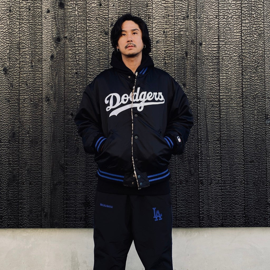 MLB | LA | REVERSIBLE VARSITY JACKET ( TYPE-2 ) #BLACK-BEIGE [MLB-WM-BL02]