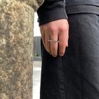 Surface 3D Ring with Hair Line #SILVER [XOR107]