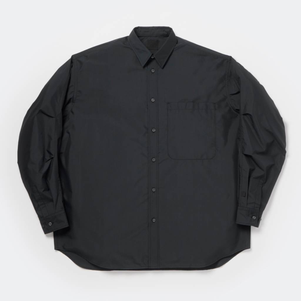 TECH REGULAR COLLAR SHIRT L/S SOLID #INK BLACK [BE-81026]