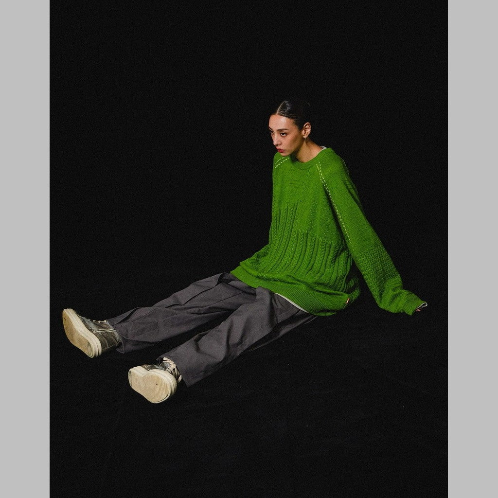 "8SE-03K" 蒙太奇拼接針織毛衣 #NEON [GOOPI-24AW-DEC-05]