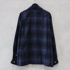 OMBRE CHECK OPEN COLLAR SHIRT L/S (TYPE-4) #BLUE [24FW-WMS-OC04]