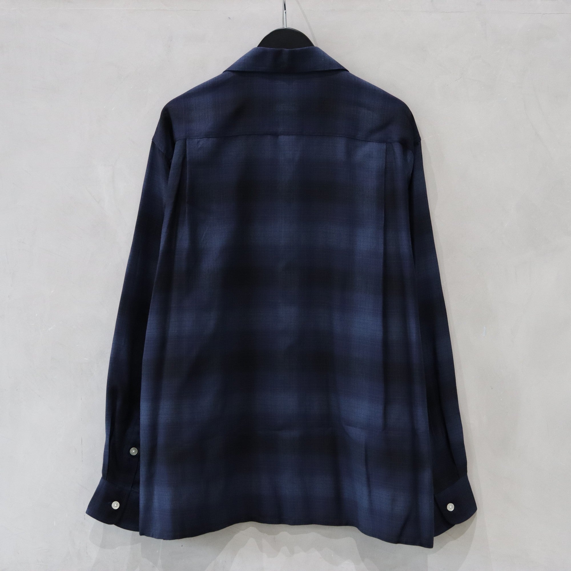 OMBRE CHECK OPEN COLLAR SHIRT L/S (TYPE-4) #BLUE [24FW-WMS-OC04]
