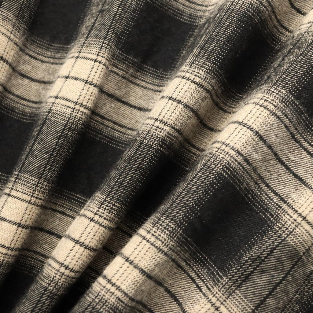 PLAID FLANNEL L/S SHIRT #Black x Beige [FW26-S02]