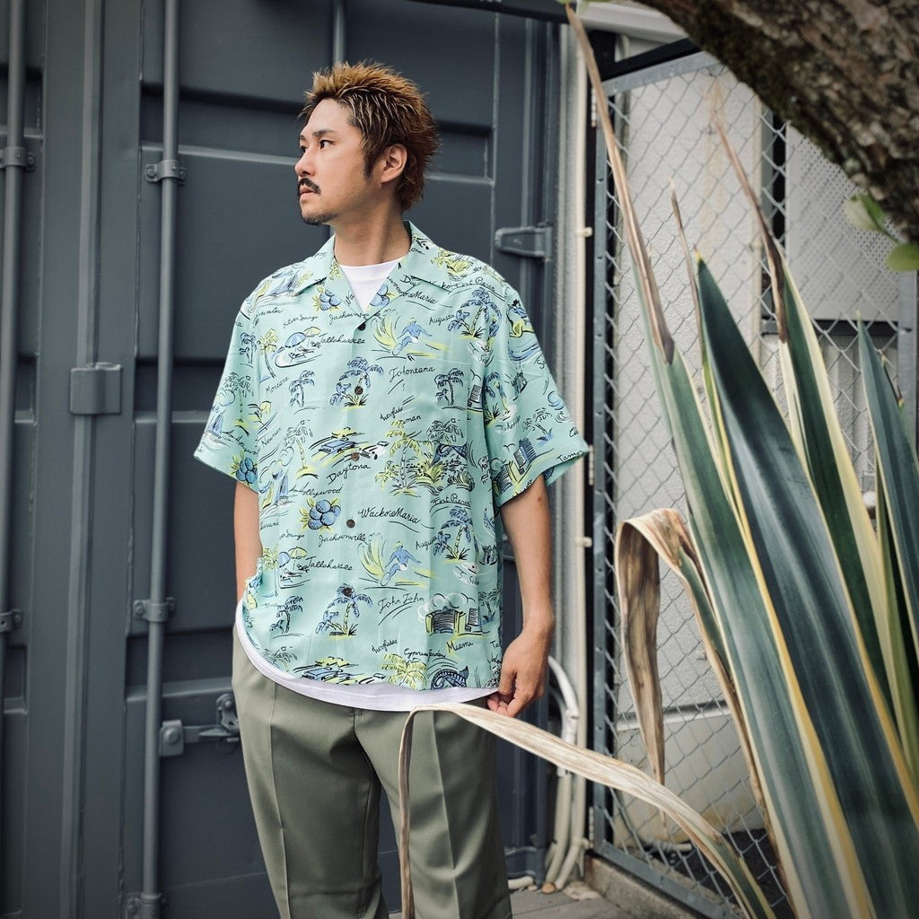 HAWAIIAN SHIRT S/S ( TYPE-2 ) #MINT [25SS-WMS-HI02] - cocorozashi
