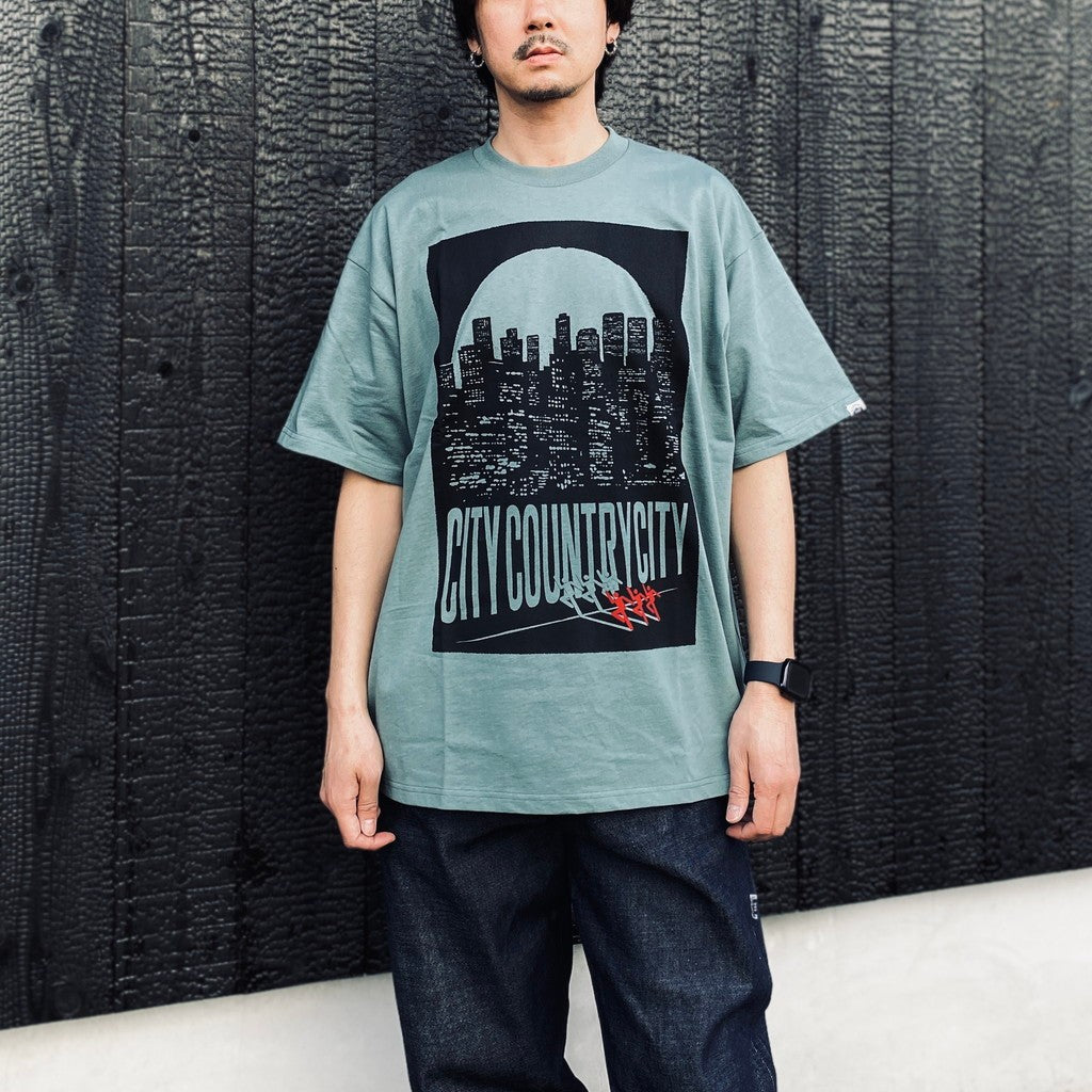 COTTON T-SHIRT_CITY LIGHTS #GREEN [CCC-261T003]