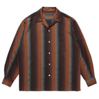 STRIPED OPEN COLLAR SHIRT L/S #BROWN [25FW-WMS-OC07]