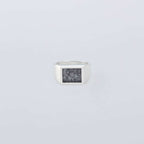 Signet Ring with Steel Gray Flower #SILVER [XOR117]