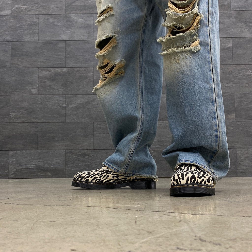 馬丁博士 | 豹紋三眼鞋 #白色 [DRMARTENS-WM-SH02]