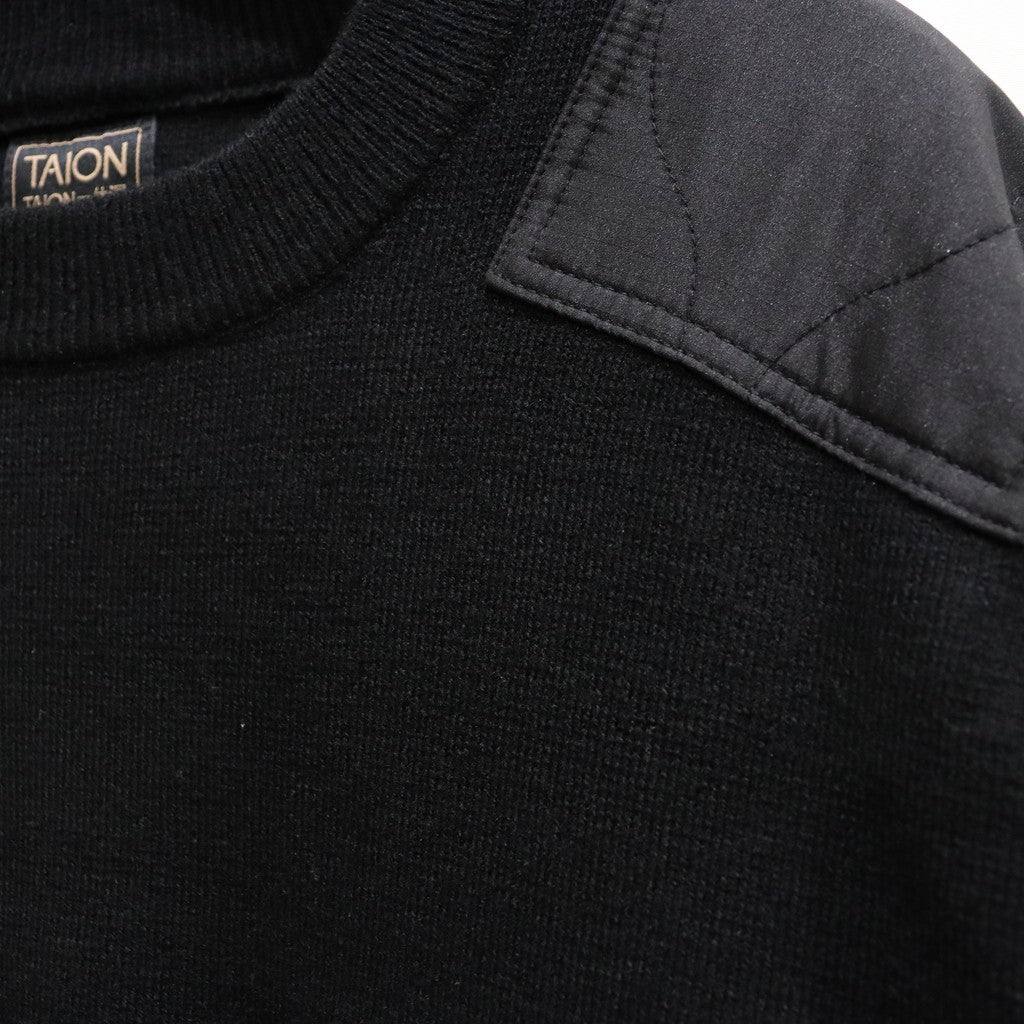 MILITARY CREW NECK KNIT #BLACK [TAION-KN100PML-1]