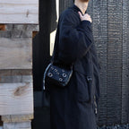 TECH LEATHER EYELET MINI POACH #BLACK [FEL34261B0006]