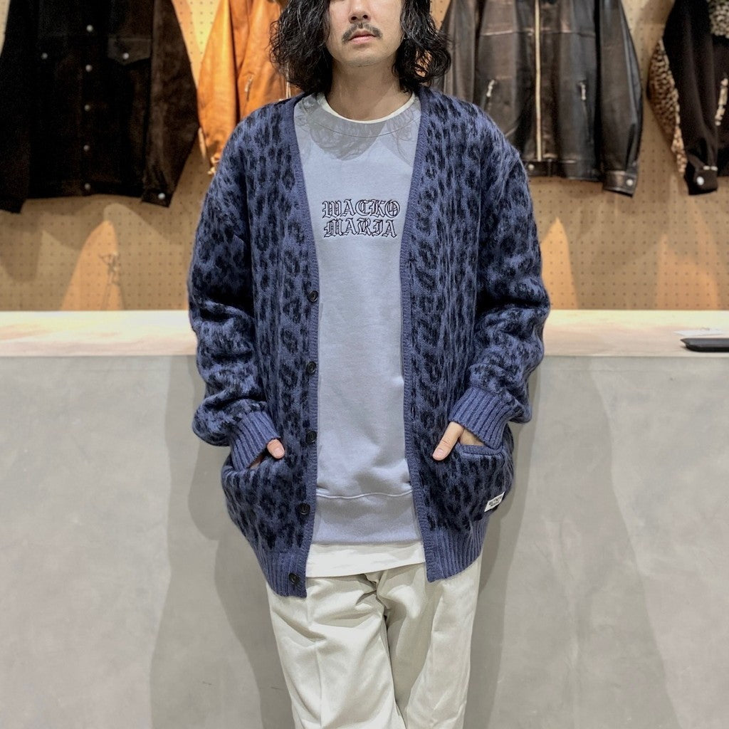 LEOPARD HEAVY MOHAIR CARDIGAN #PURPLE [24FW-WMK-KN10]