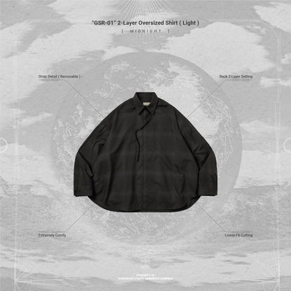 「GSR-01」 2-Layer Oversized Shirt (Light) #MIDNIGHT [GOOPI-24AW-SEP-01]