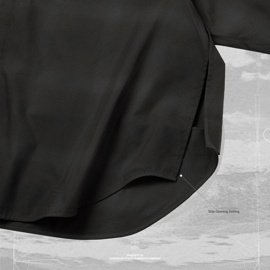 "GSR-01" 雙層寬鬆襯衫（淺色）#午夜 [GOOPI-24AW-SEP-01]