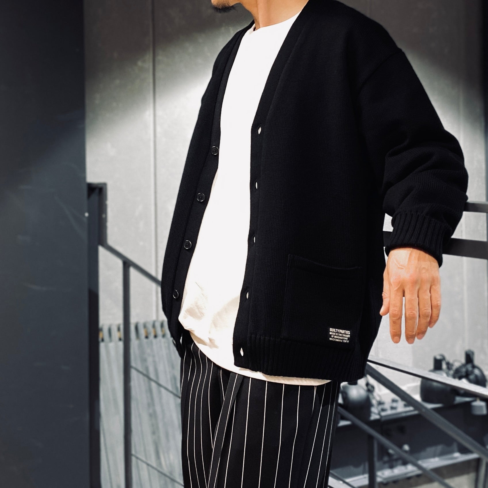 LETTERED CARDIGAN -TYPE 2- #BLACK [23FW-WMK-KN24]