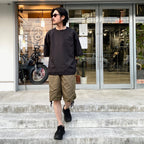 NON DOWN MILITARY HALF SLEEVE CUT SEW #BLACK [TAOIN-CS02NDML-1]