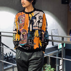 JEAN-MICHEL BASQUIAT | CREW NECK SWEATER -TYPE 2- #ONE [BASQUIAT-WM-KN02]