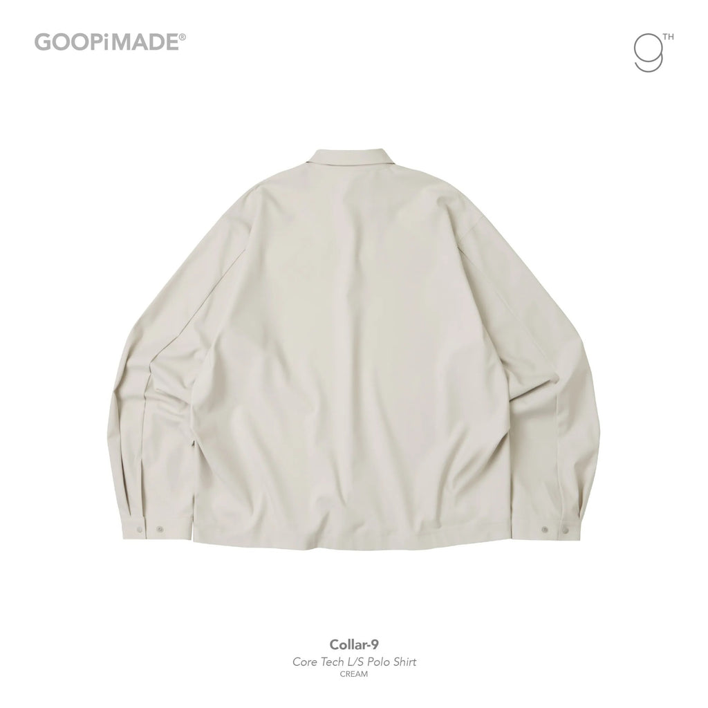 Collar-9 Core Tech 長袖 Polo 衫 #奶油色 [GOOPI-25AW-OCT-03]