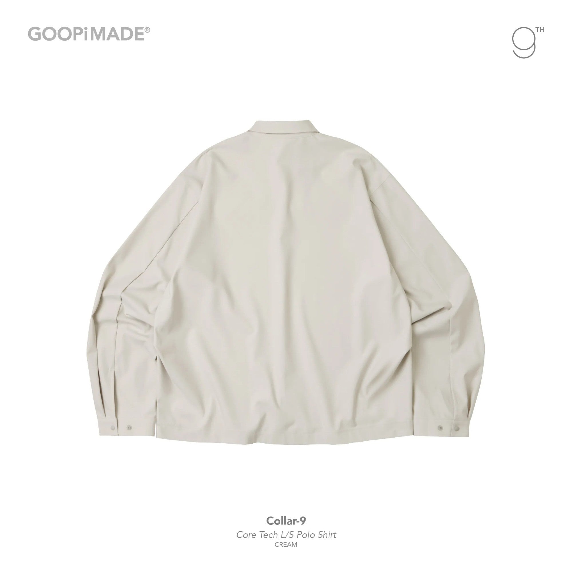 Collar-9 Core Tech 長袖 Polo 衫 #奶油色 [GOOPI-25AW-OCT-03]