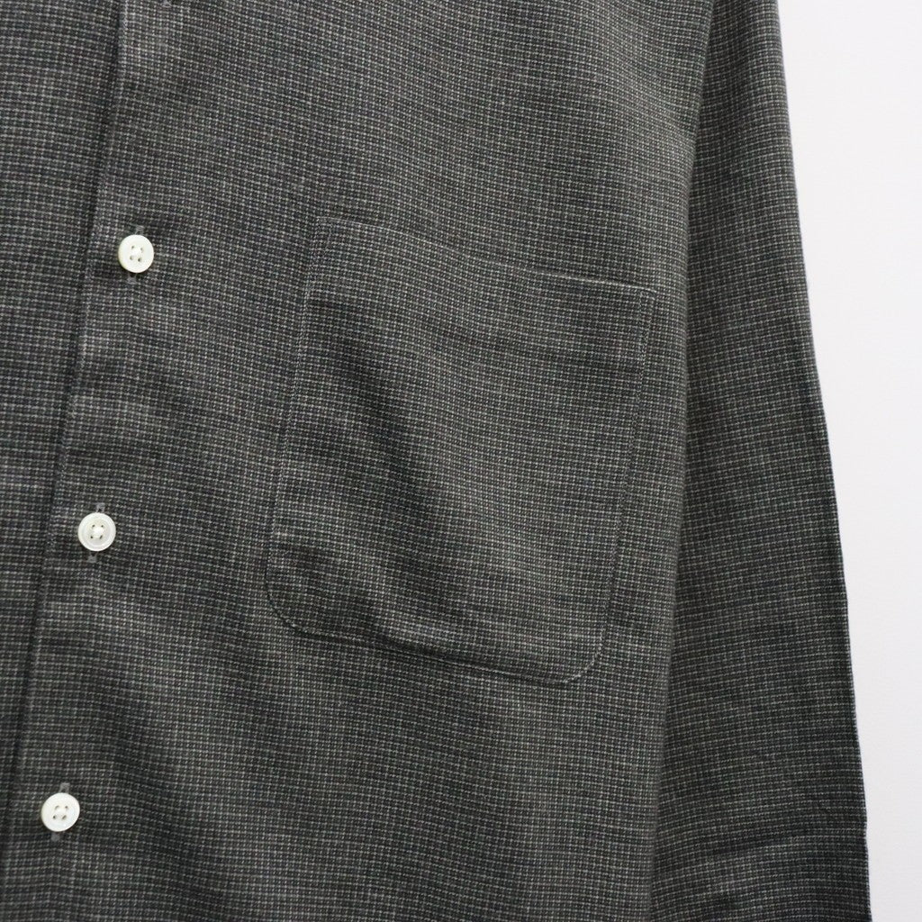 Micro Plaid Open Collar Shirt #Grey [SD26F-SH02]