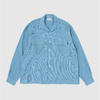 Double Gauze Plaid Open Collar Shirt #Off x Blue [SD26S-SH02]