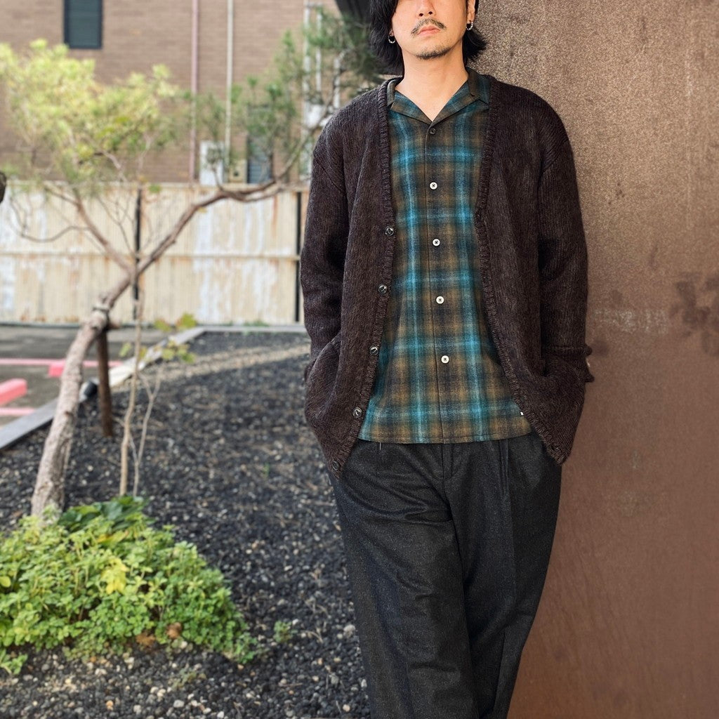 PENDLETON | WOOL OMBRE CHECK OPEN COLLAR SHIRT L/S ( TYPE-1 ) #BROWN / BLUE [26FW-WMS-PE01]