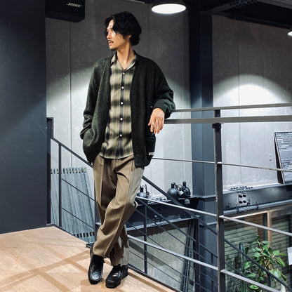 OMBRE CHECK OPEN COLLAR SHIRT L/S -TYPE 4- #GREEN [23FW-WMS-OC04]